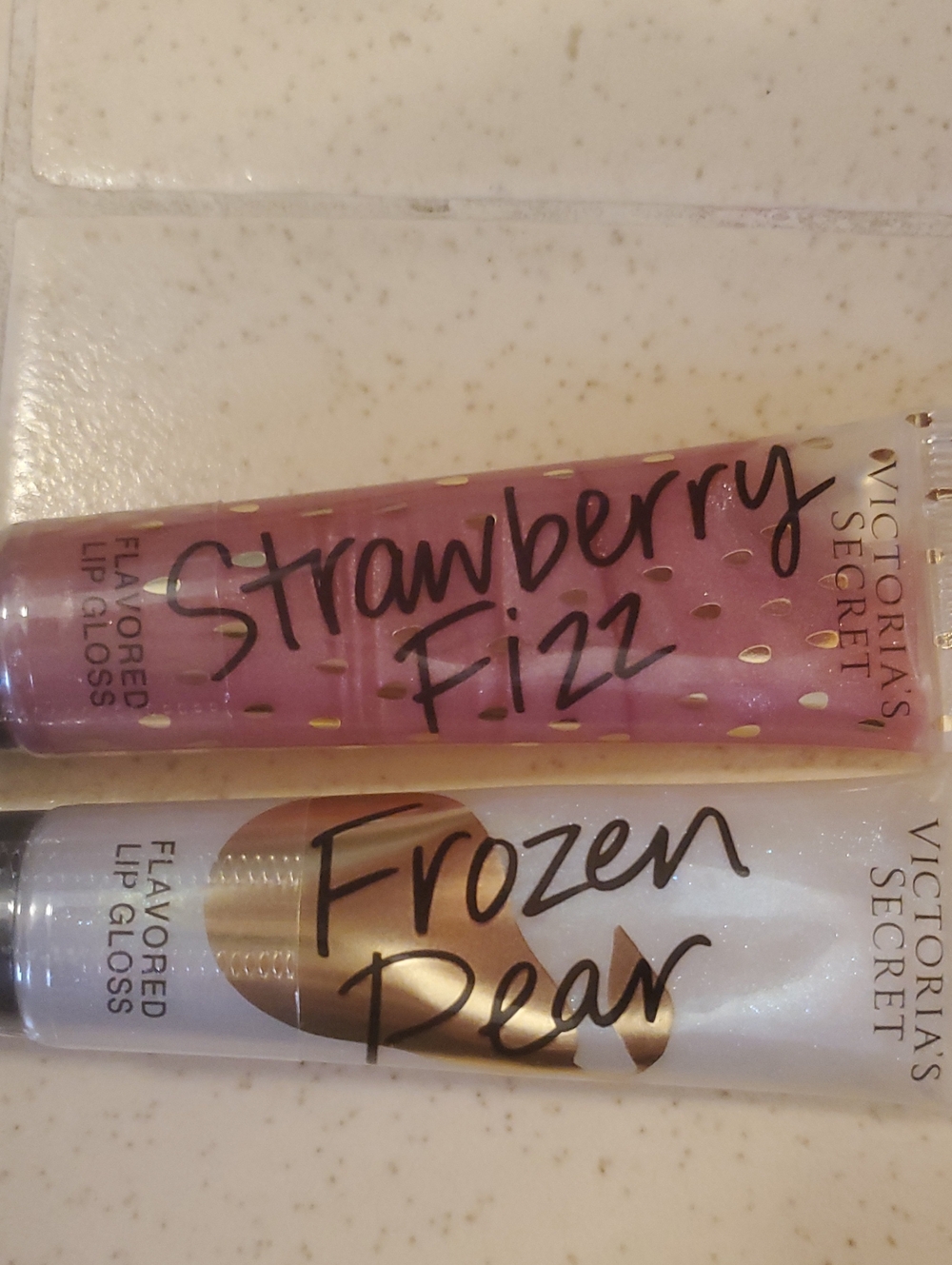 Victoria's Secret Flavored Lip Gloss Set Of 2 - Strawberry Fizz & Frozen Pear - Picture 2 of 2